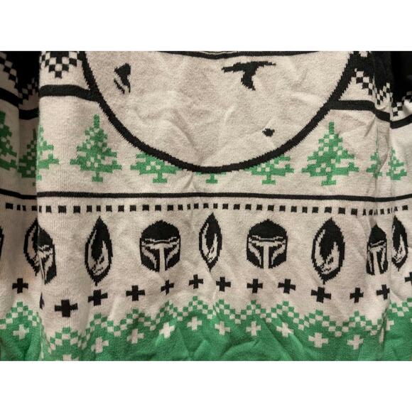 Star Wars Ugly Christmas Sweater Mens XL Mandalorian Grogu Green Holiday - Picture 3 of 8